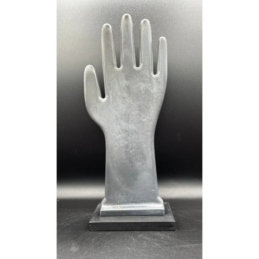 Vtg Composite Industrial Glove Mold Form Flat Gray Display‎ Jewelry 12.25